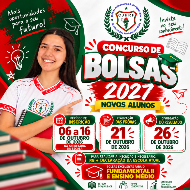 Leia mais sobre o artigo 🎓 CONCURSO DE BOLSAS 2027 – COLÉGIO JOÃO HERMAN 📚✨
