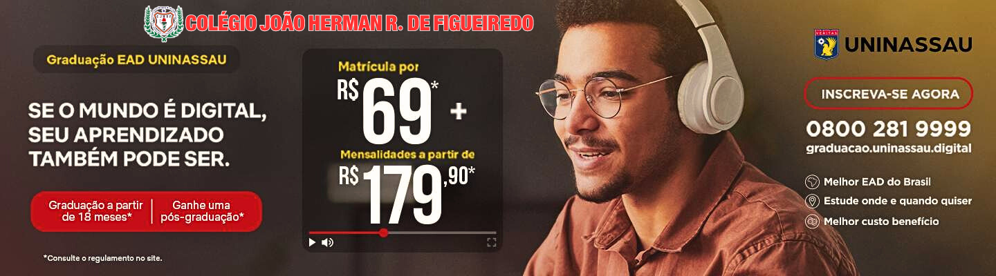 Já pensou você formado em apenas 18 meses? Com a Graduação EAD UNINASSAU é possível.

Polo Conceição - PB 
Colégio João Herman R. de Figueiredo
Contatos: (83) 996743366 / 996055706